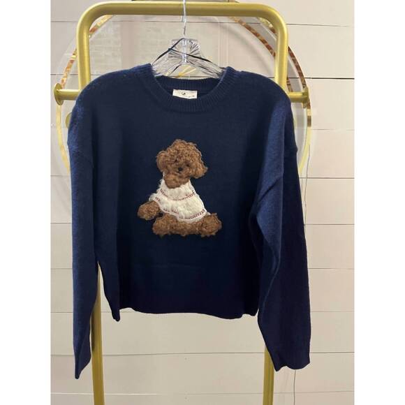 NEW URBAN DAIZY poodle pullover sweater in navy - Picture 3 of 3